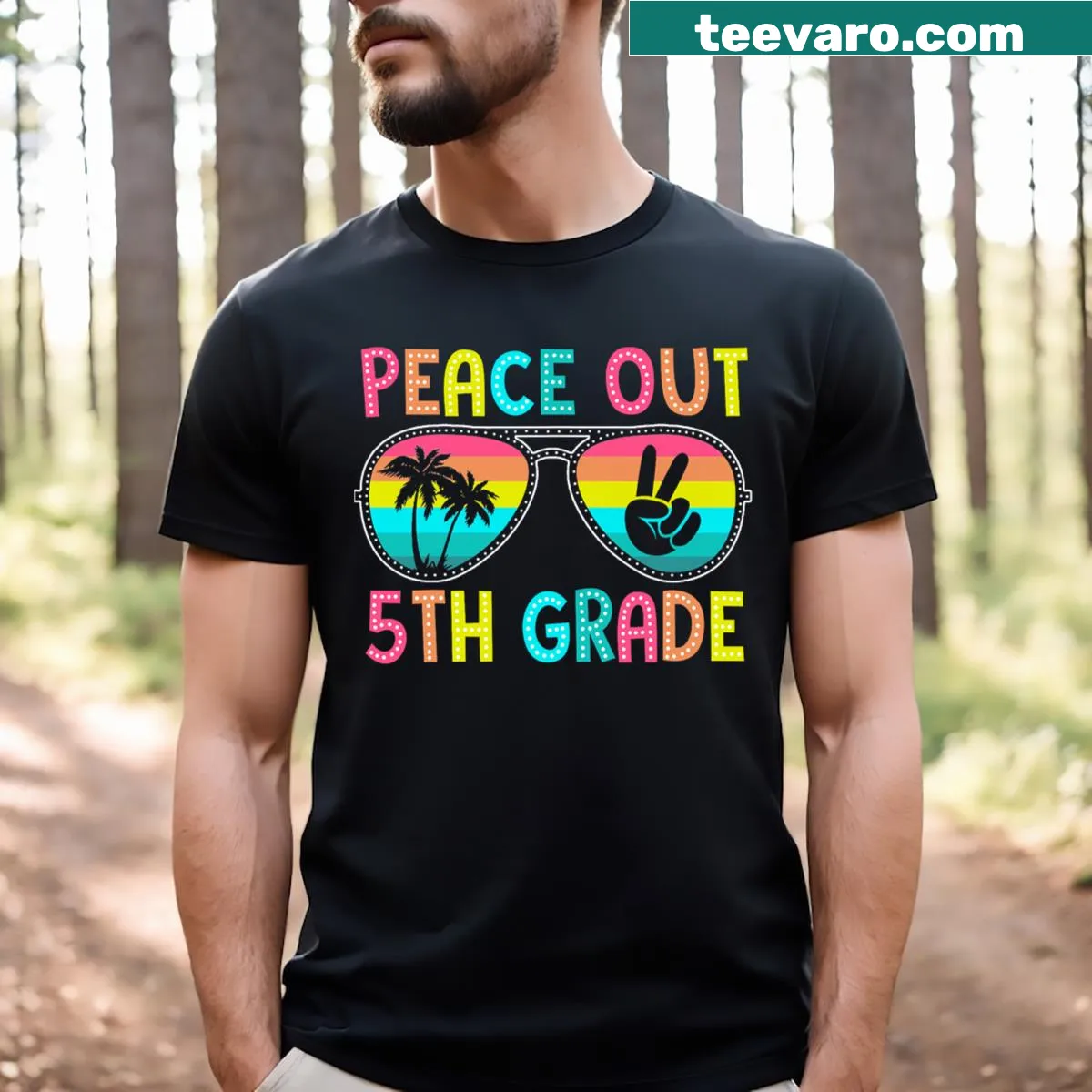 Graduation T-shirt with a playful message for 5th graders — on a men's t-shirt