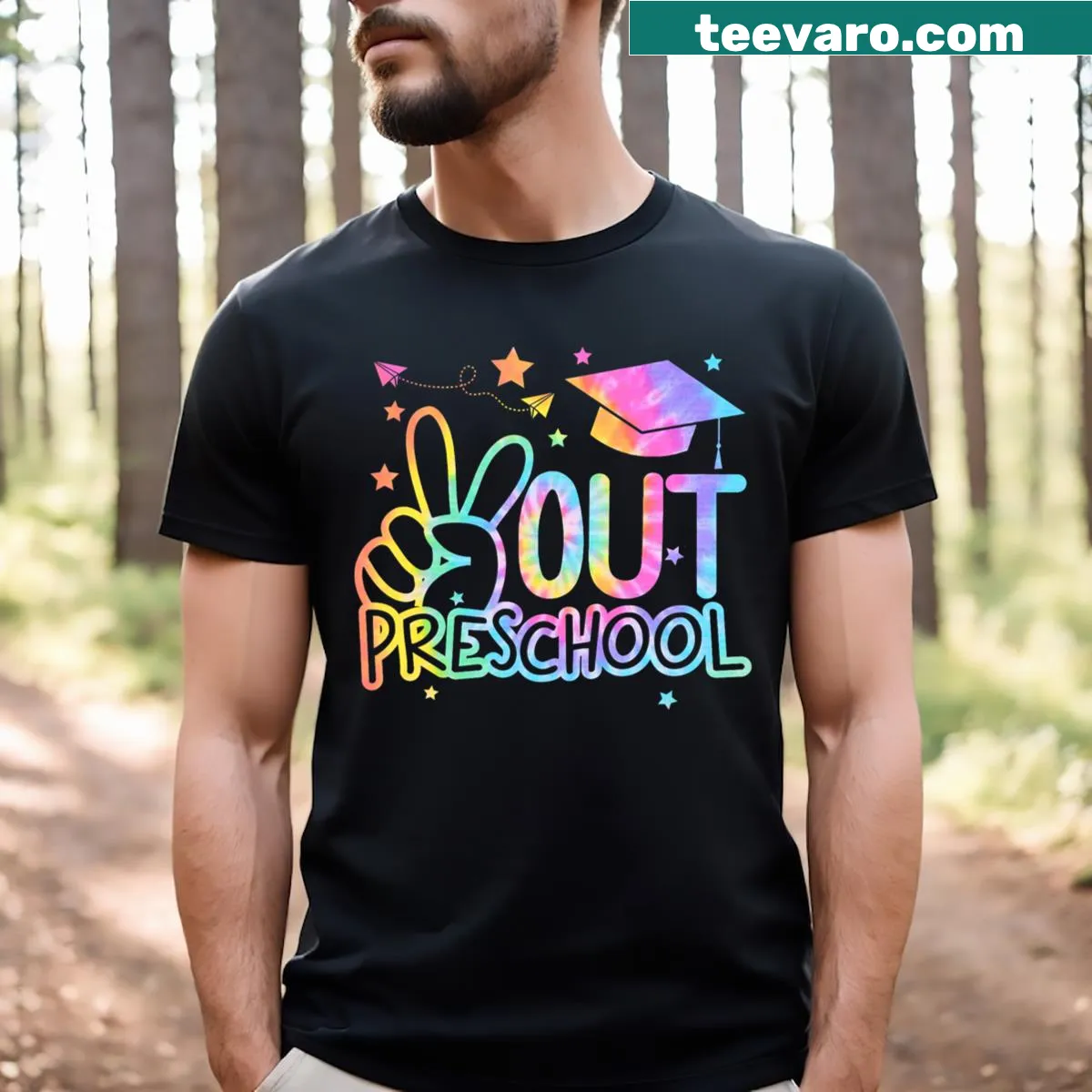 Teacher t-shirt celebrating preschool graduation — on a men's t-shirt