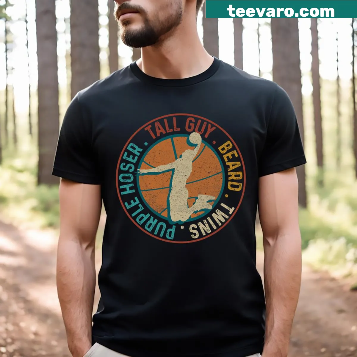 Funny t-shirt for dads of twins with humorous text — on a men's t-shirt