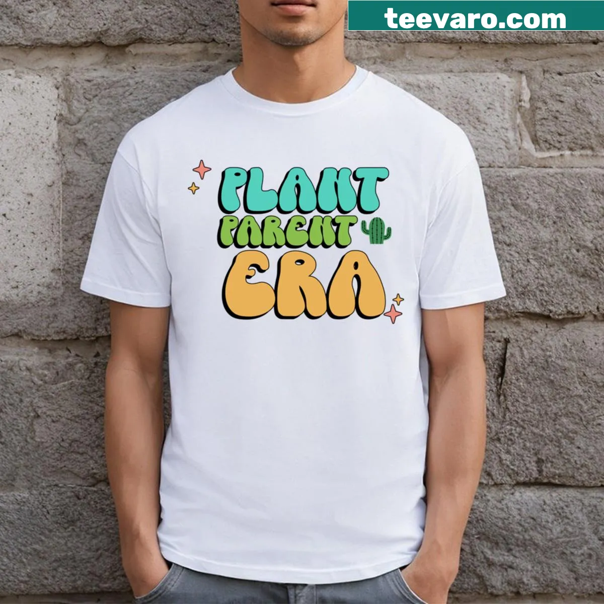 Vintage-style Plant Parent Era t-shirt for plant lovers — on a men's t-shirt