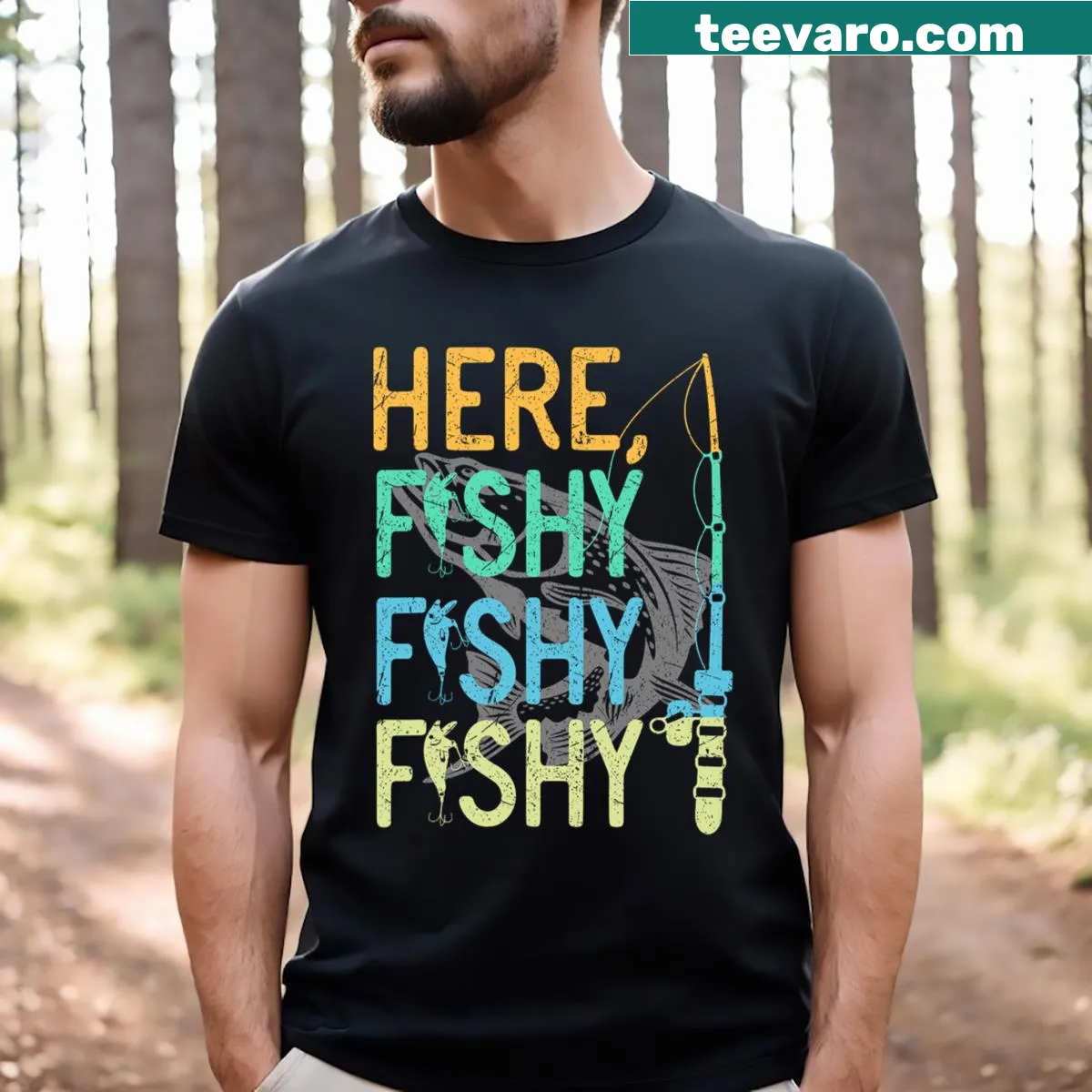 Funny fishing T-shirt with sarcastic quotes for anglers — on a men's t-shirt