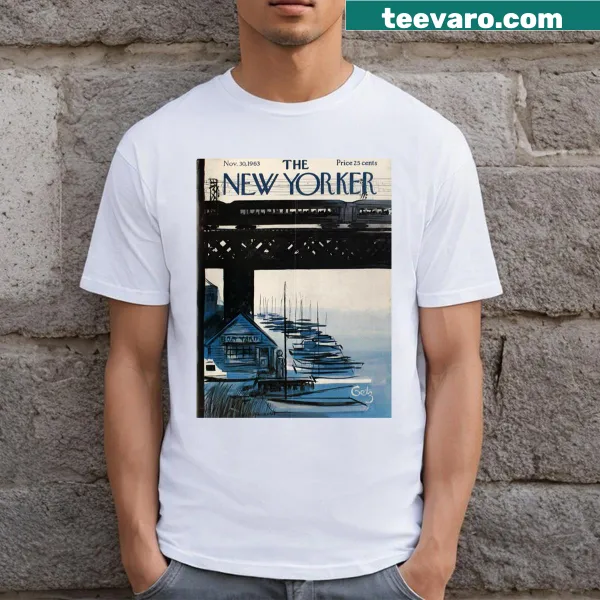 Minimalistic T-shirt featuring The New Yorker magazine homage from 1963