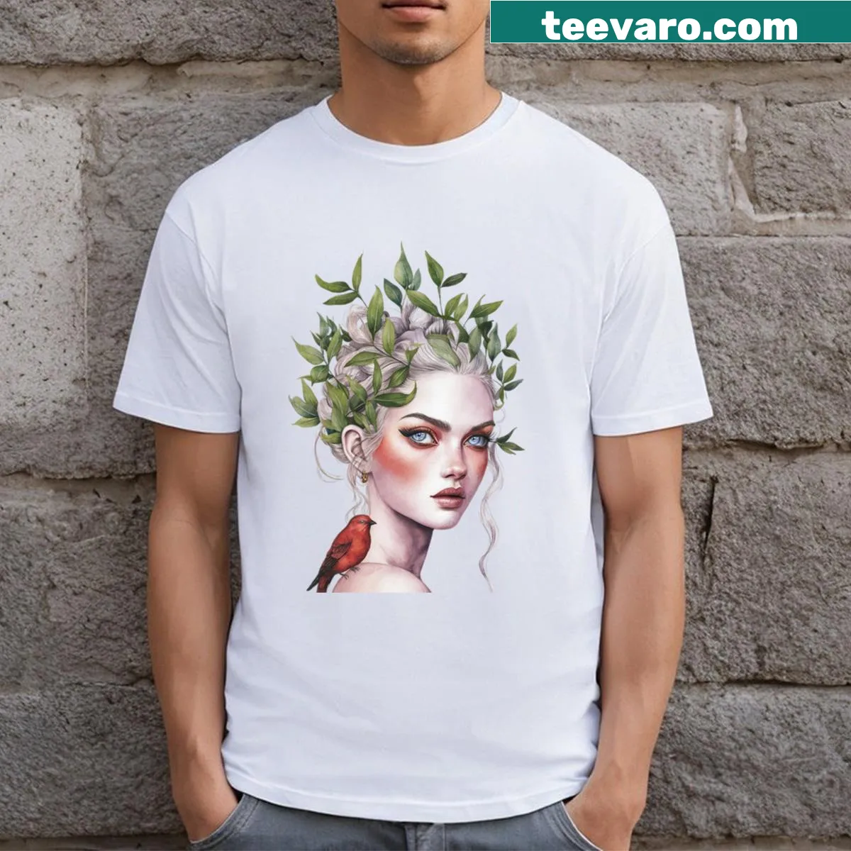Empowering typography T-shirt celebrating women — on a men's t-shirt