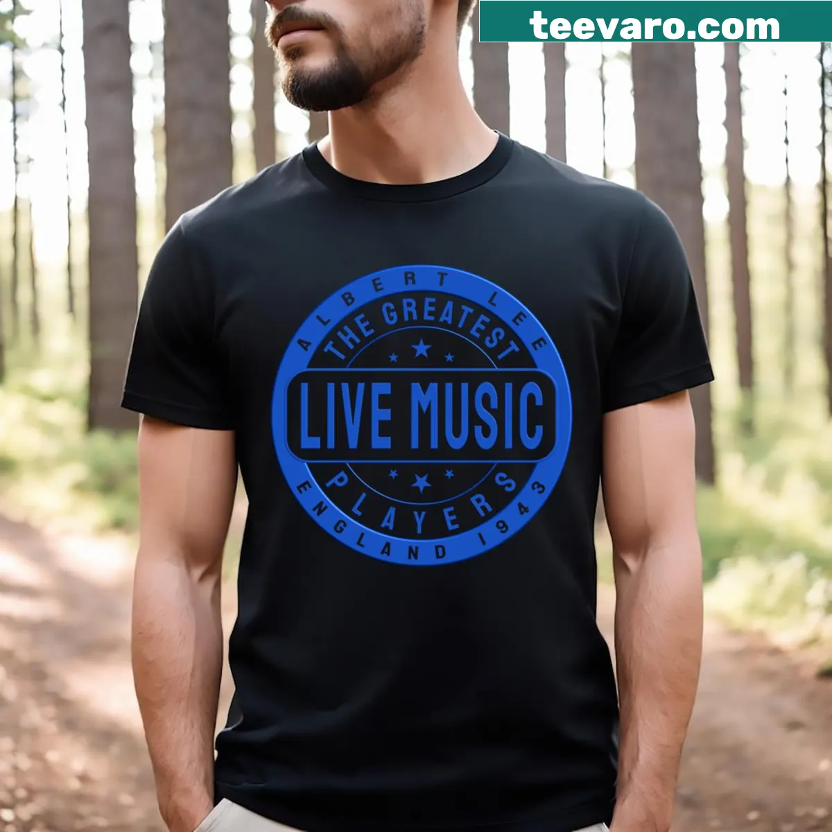 Vintage tribute to Albert Lee on T-shirt — on a men's t-shirt