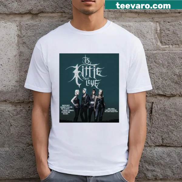 Illustrated T-shirt featuring a band of playful kittens