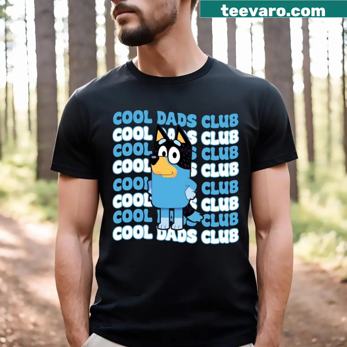 Funny T-shirt for dads featuring 'Blu Cool Dads Club' text — on a men's t-shirt