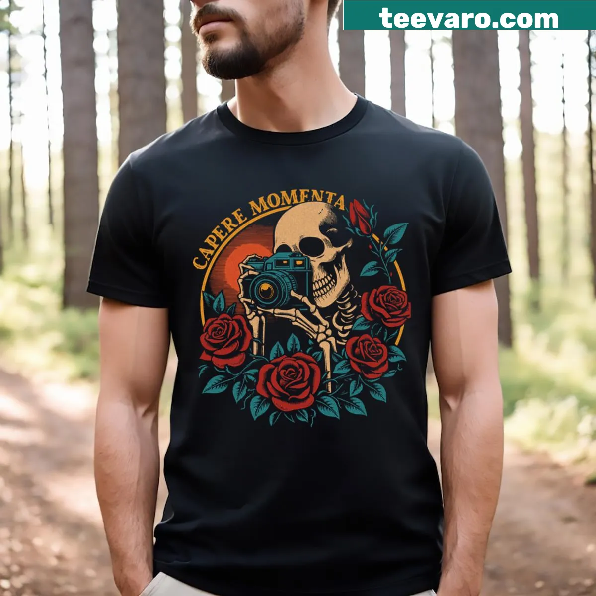 T-shirt with a heartfelt phrase about cherishing moments for mothers. — on a men's t-shirt
