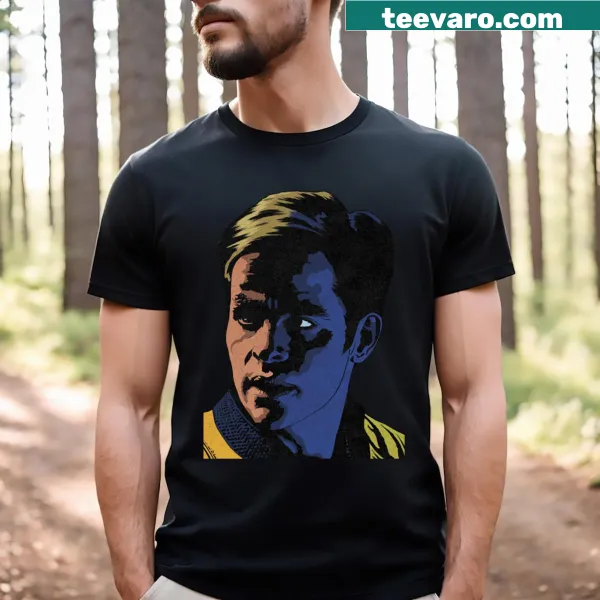 Illustrated Captain Jim Kirk T-shirt celebrating a sci-fi icon