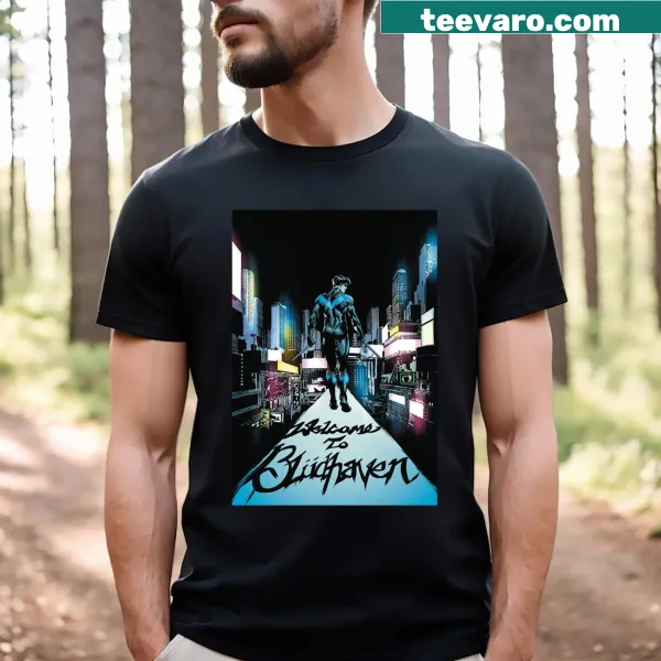 T-shirt featuring minimalist City Blodhvn typography design