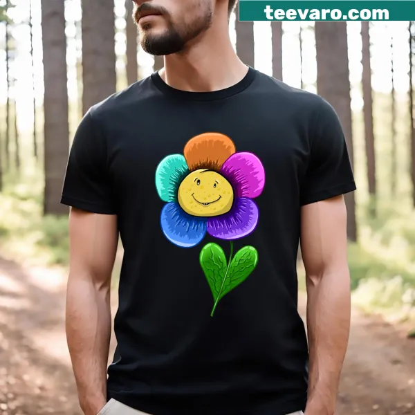 Floral graphic displayed on a cheerful T-shirt
