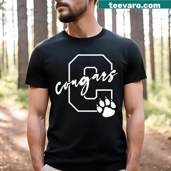 Playful T-shirt featuring cartoon cougars