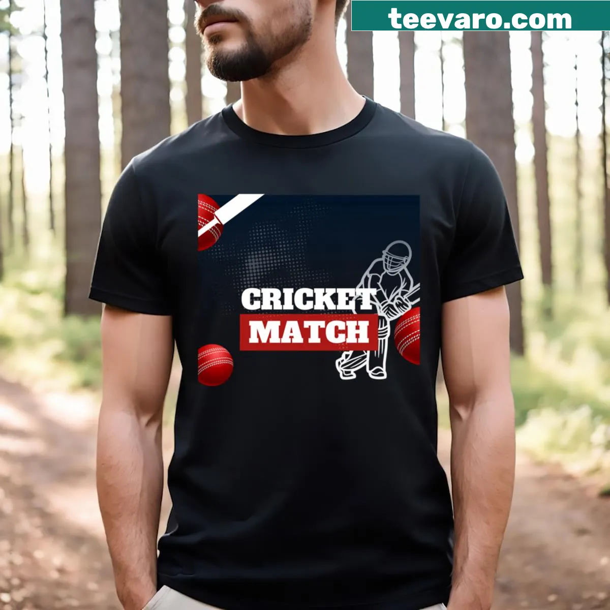 Typographic T-shirt celebrating cricket passion — on a men's t-shirt
