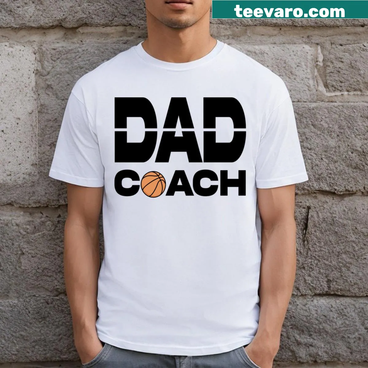 Basketball coach design on a T-shirt for dads — on a men's t-shirt
