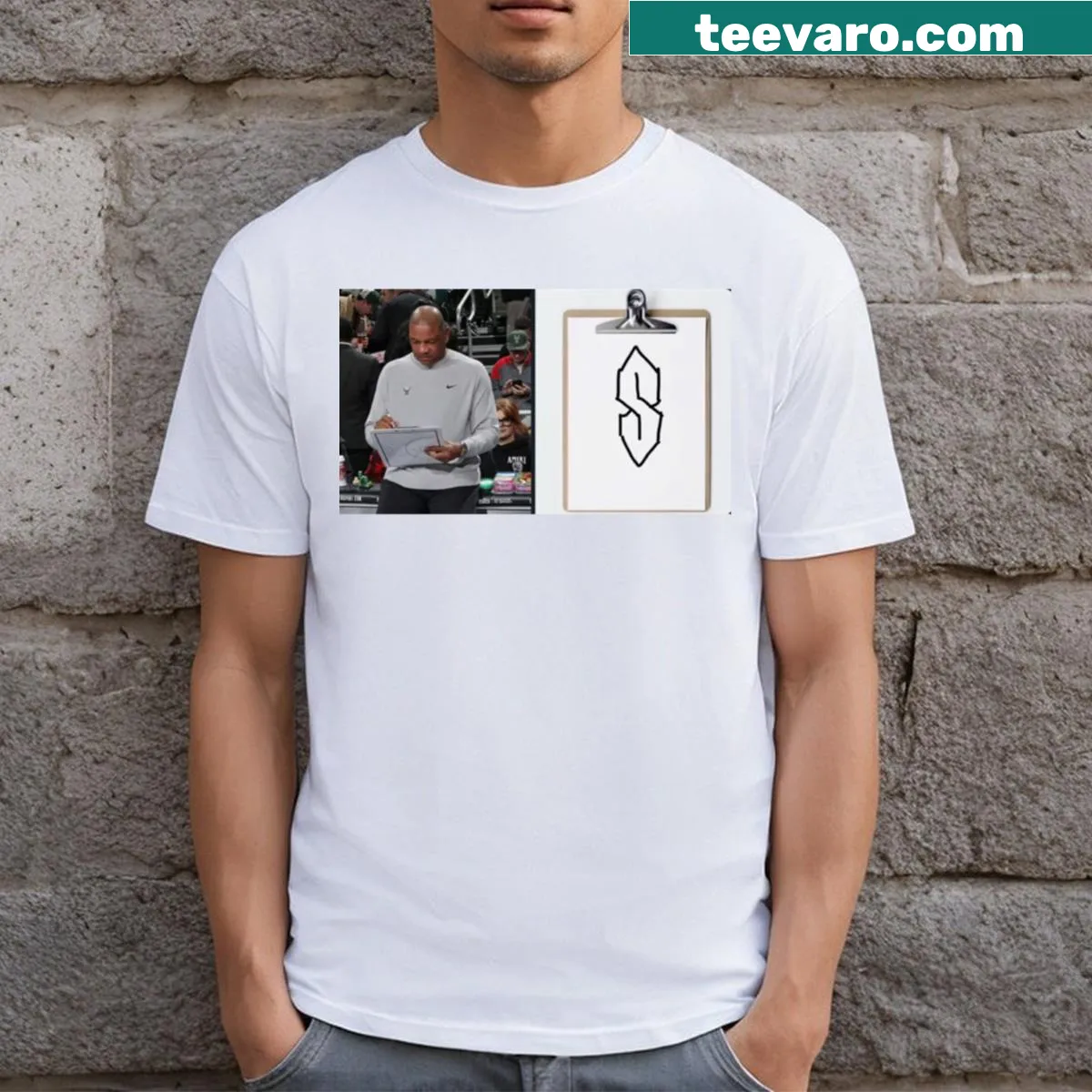 T-shirt featuring Doc Rivers' name in bold letters, celebrating his coaching career — on a men's t-shirt
