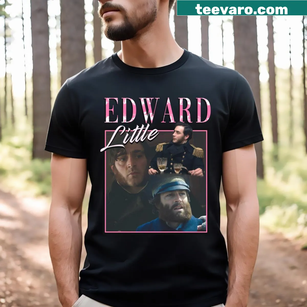 T-shirt featuring design inspired by Edward Little from 'The Terror' — on a men's t-shirt