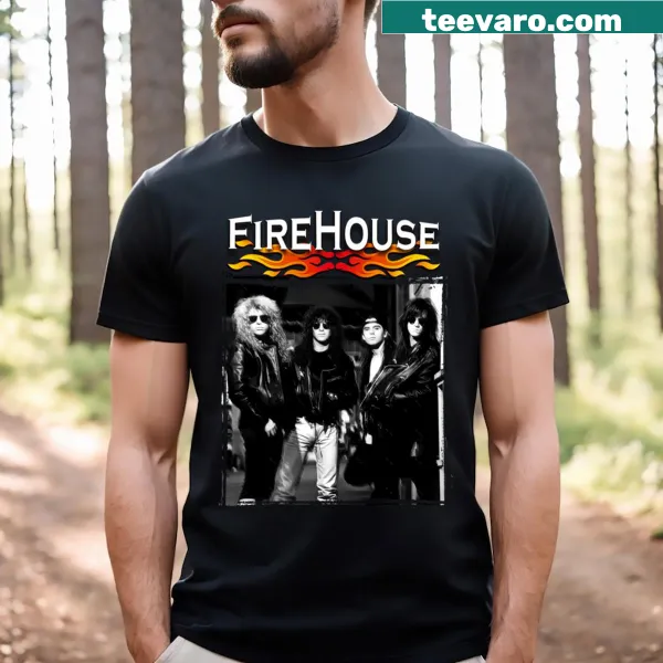 Vintage Firehouse band t-shirt with classic rock design