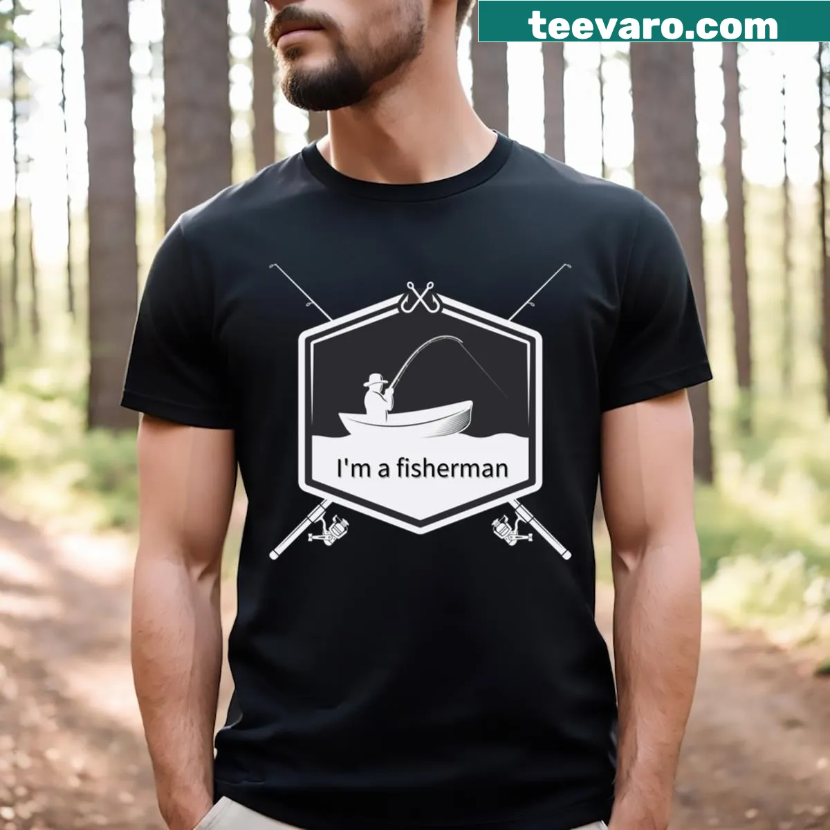 T-shirt stating 'Fishing Is My Passion' — on a men's t-shirt