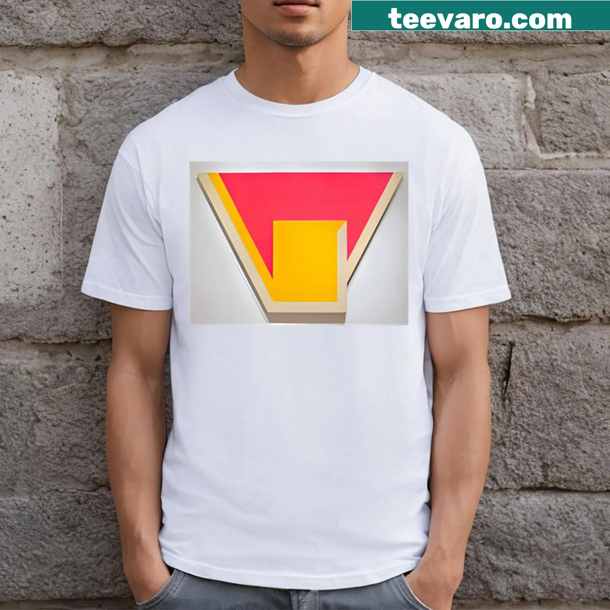 Minimalist Frank Stella inspired T-shirt for art lovers — on a men's t-shirt