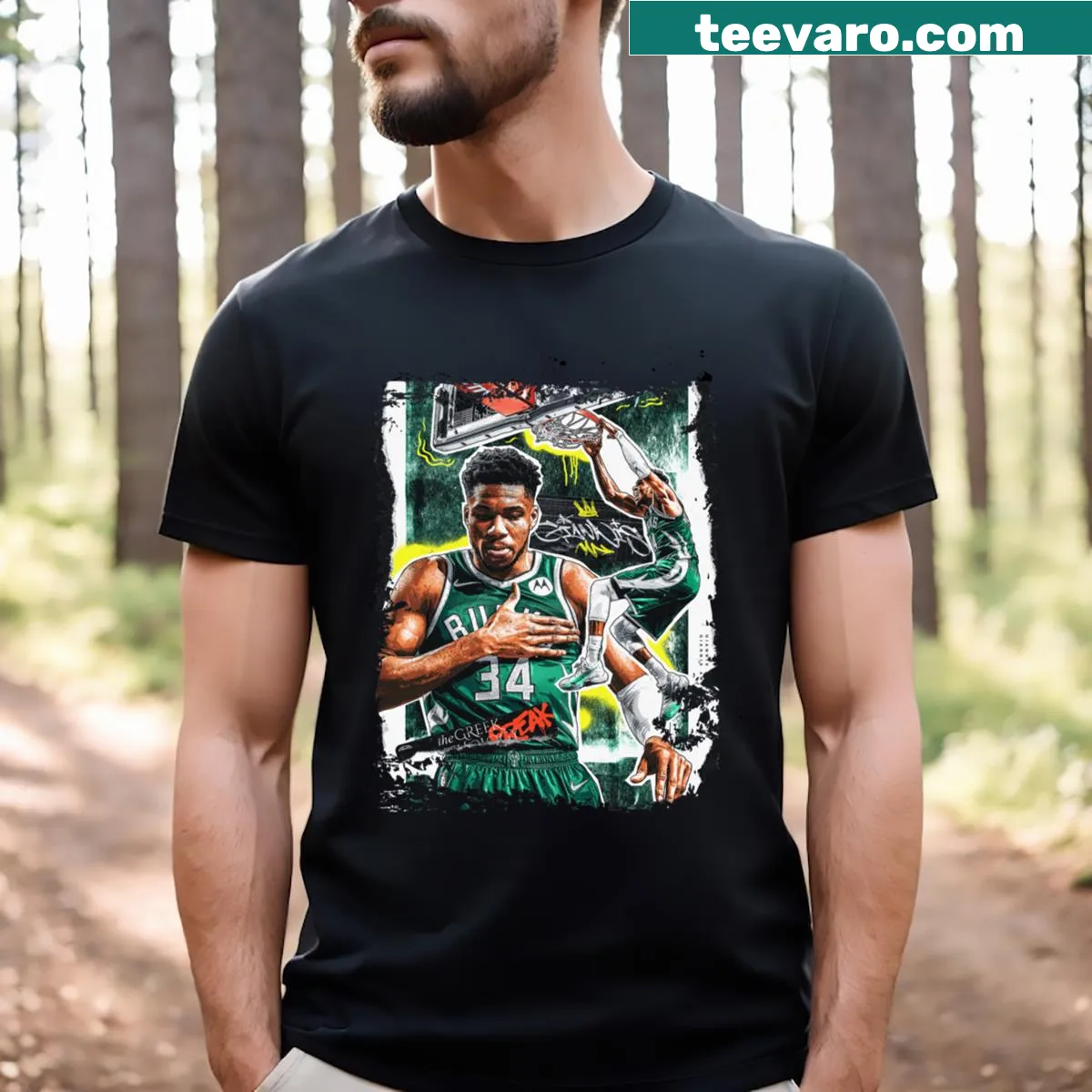 T-shirt featuring the word 'Legend' in playful typography — on a men's t-shirt