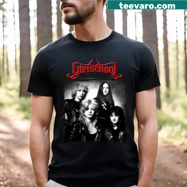 Girlschool Band T-shirt with a bold vintage logo design