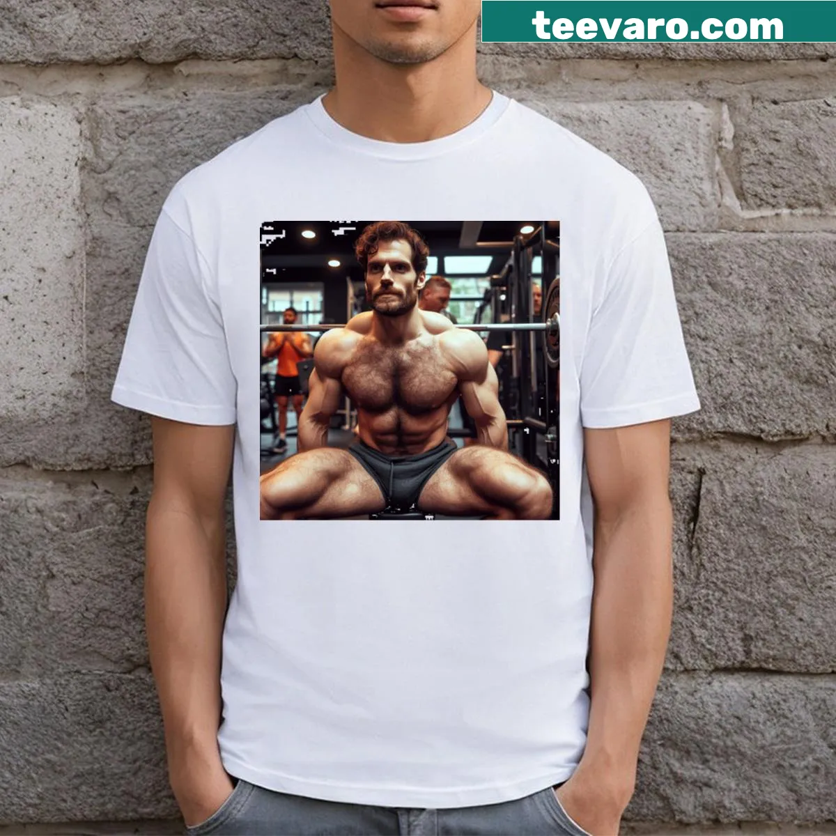 Motivational gym t-shirt inspired by Henry Cavill's fitness philosophy — on a men's t-shirt