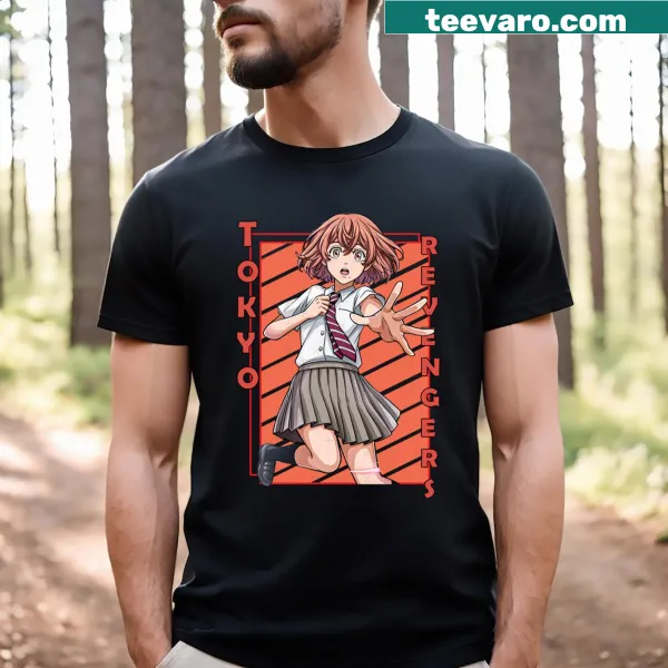 Illustration T-shirt featuring Hinata Tachibana in a stripe design