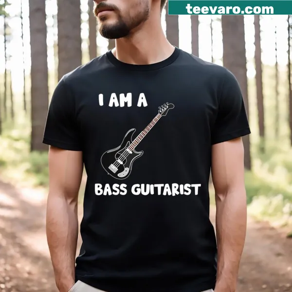 Bass guitarist T-shirt with bold text