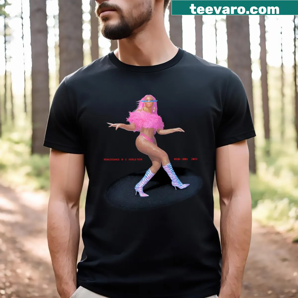 Illustrative Inspiring Beyonce t-shirt celebrating resilience and empowerment — on a men's t-shirt