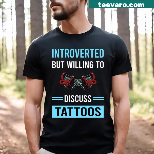 Cartoon-style Introverted Tattoo t-shirt with whimsical motifs