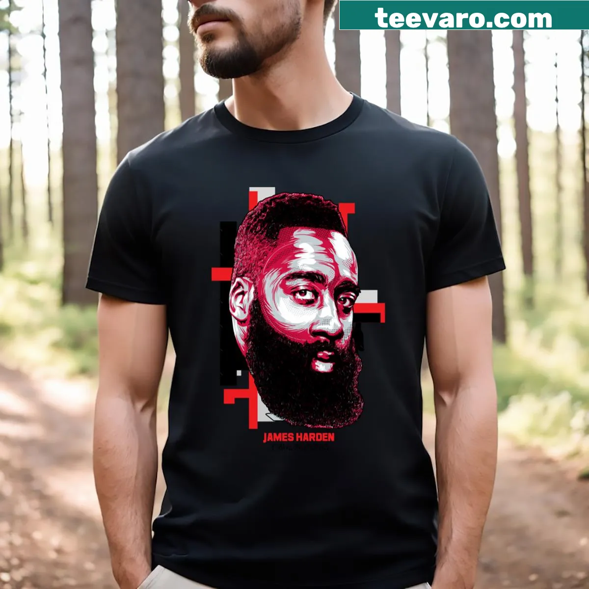 Illustration of James Harden showcasing his legendary playstyle — on a men's t-shirt
