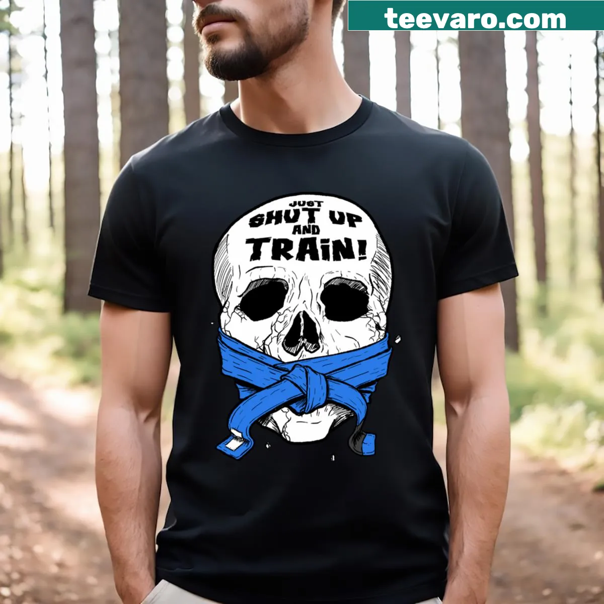 Martial arts t-shirt with the phrase about training — on a men's t-shirt