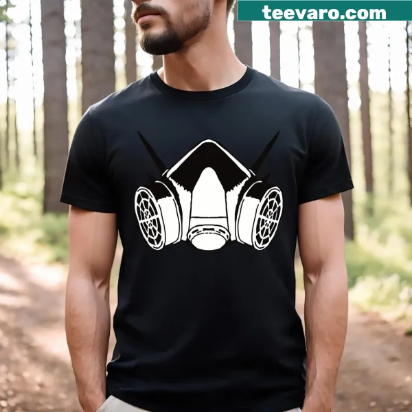 Anime T-shirt featuring Kaiju No 8 gas mask design.