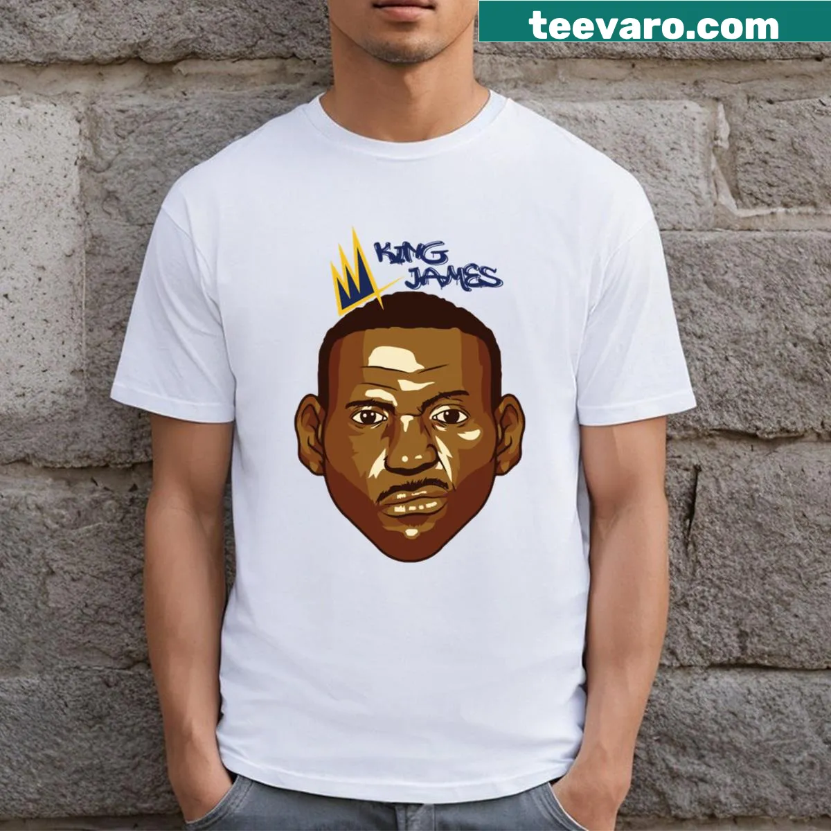 Vector art design featuring King J — on a men's t-shirt