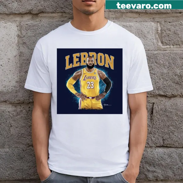 T-shirt featuring LeBron James graphic and name