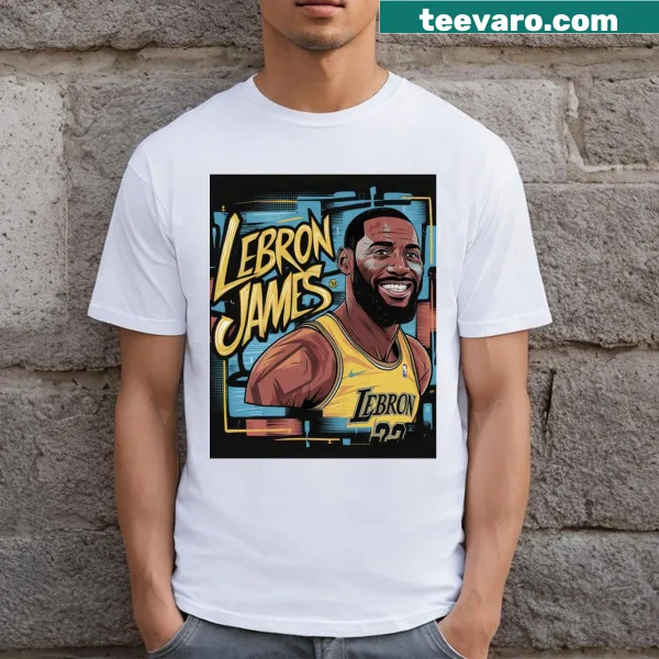 Casual T-shirt with 'Lebron T' text in stylish typography