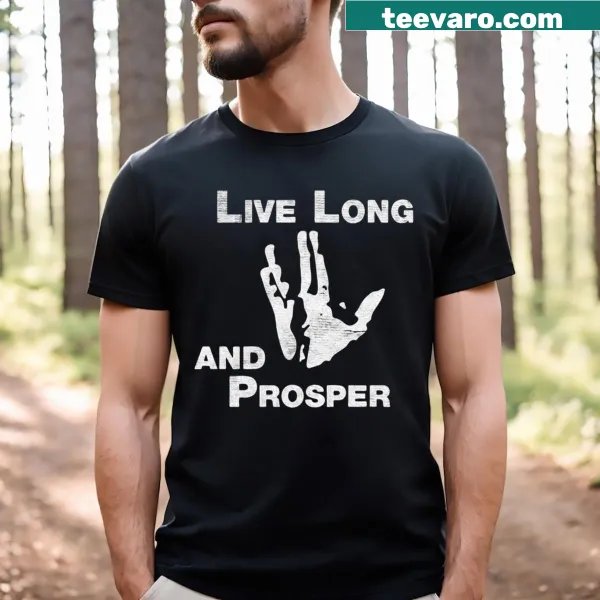 Typography of Live Long And Prosper on Vulcan T-shirt