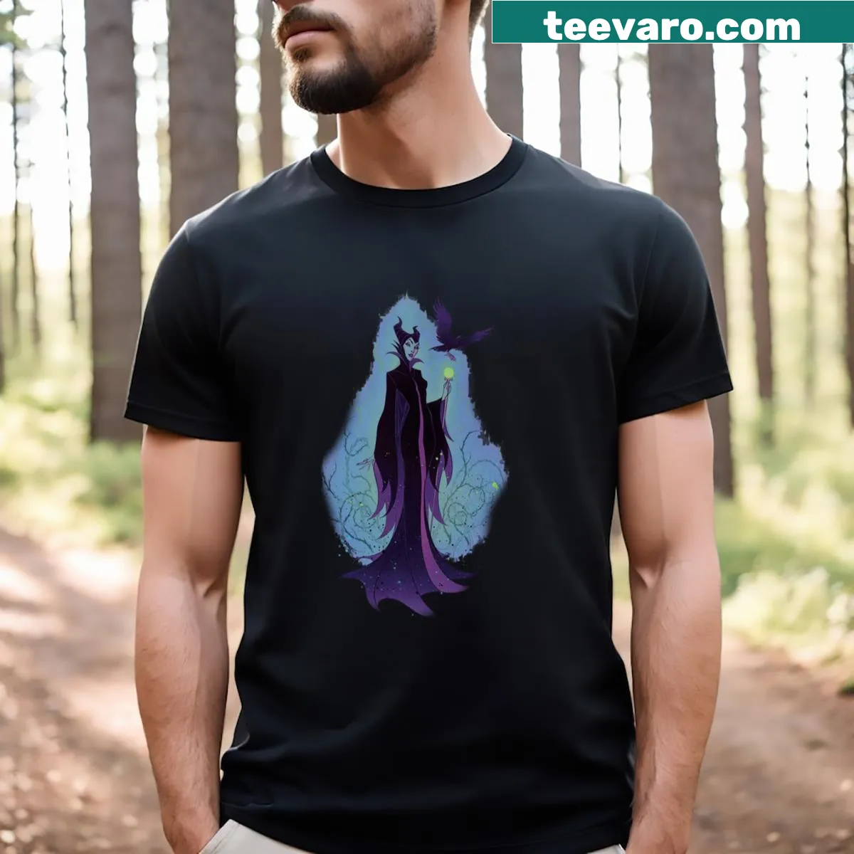 Illustrative Maleficent-themed T-shirt for fantasy lovers — on a men's t-shirt