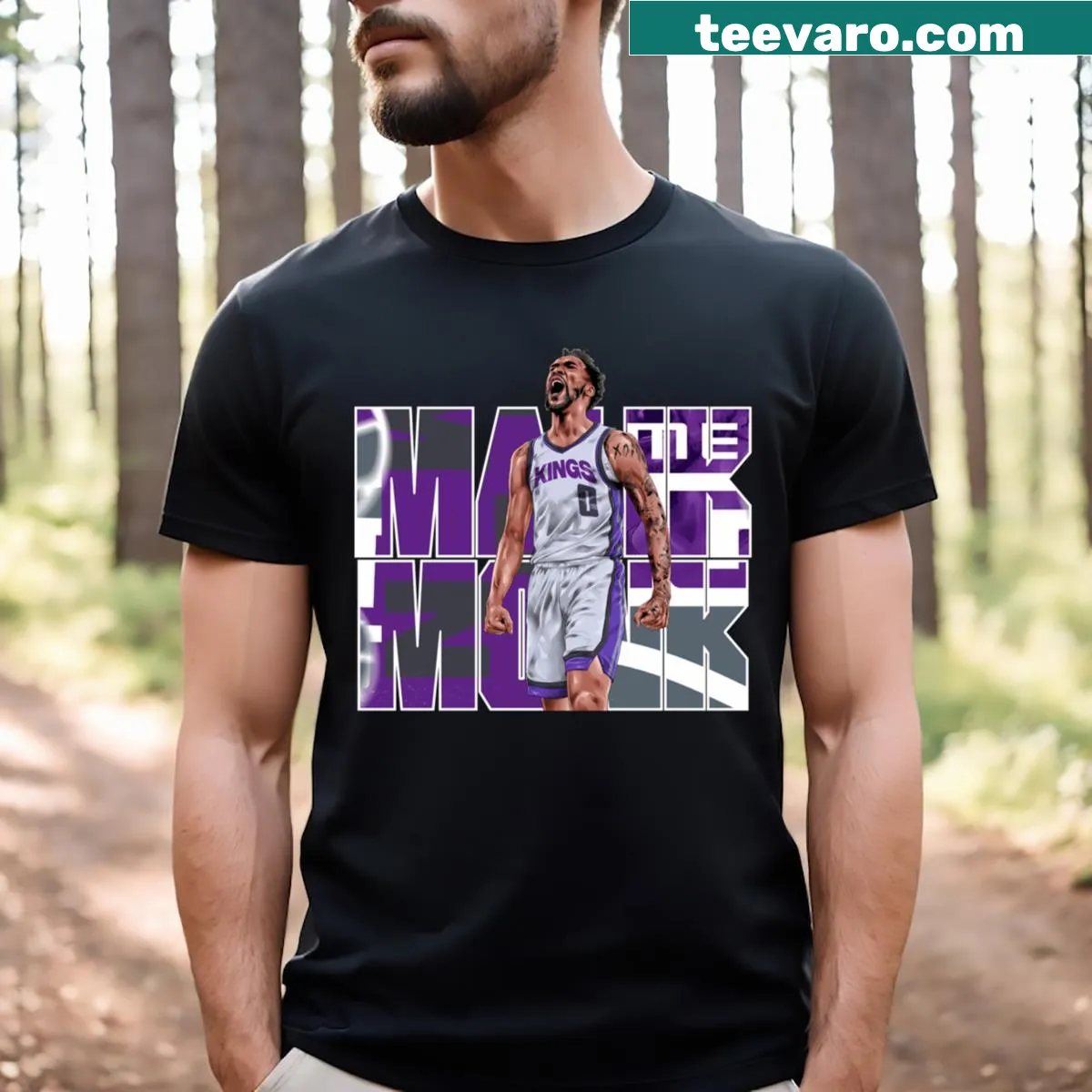 T-shirt featuring Malik Monk's name for basketball fans — on a men's t-shirt