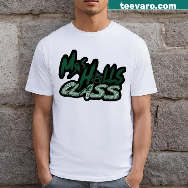 T-shirt featuring band design supporting Mrs. Hall's class