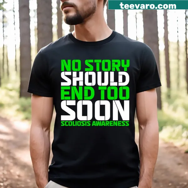 Awareness T-shirt with a message about scoliosis, promoting understanding.
