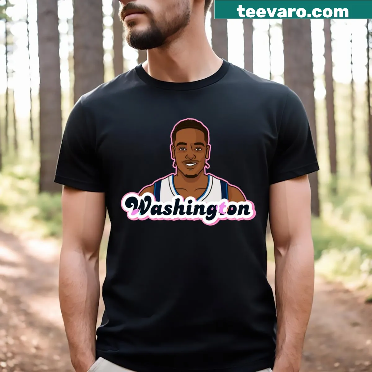 P.J. Washington T-shirt with player name graphic — on a men's t-shirt