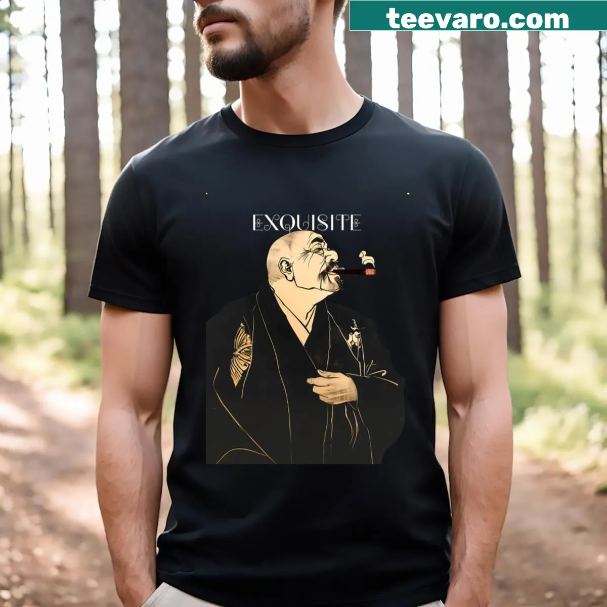Illustration of Puff Sumo cigar on a T-shirt — on a men's t-shirt
