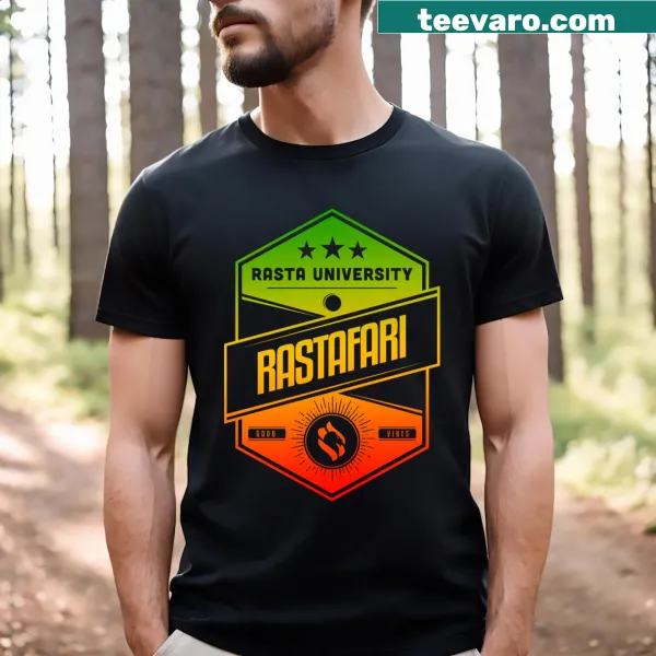Rastafari-themed reggae graphic on a T-shirt