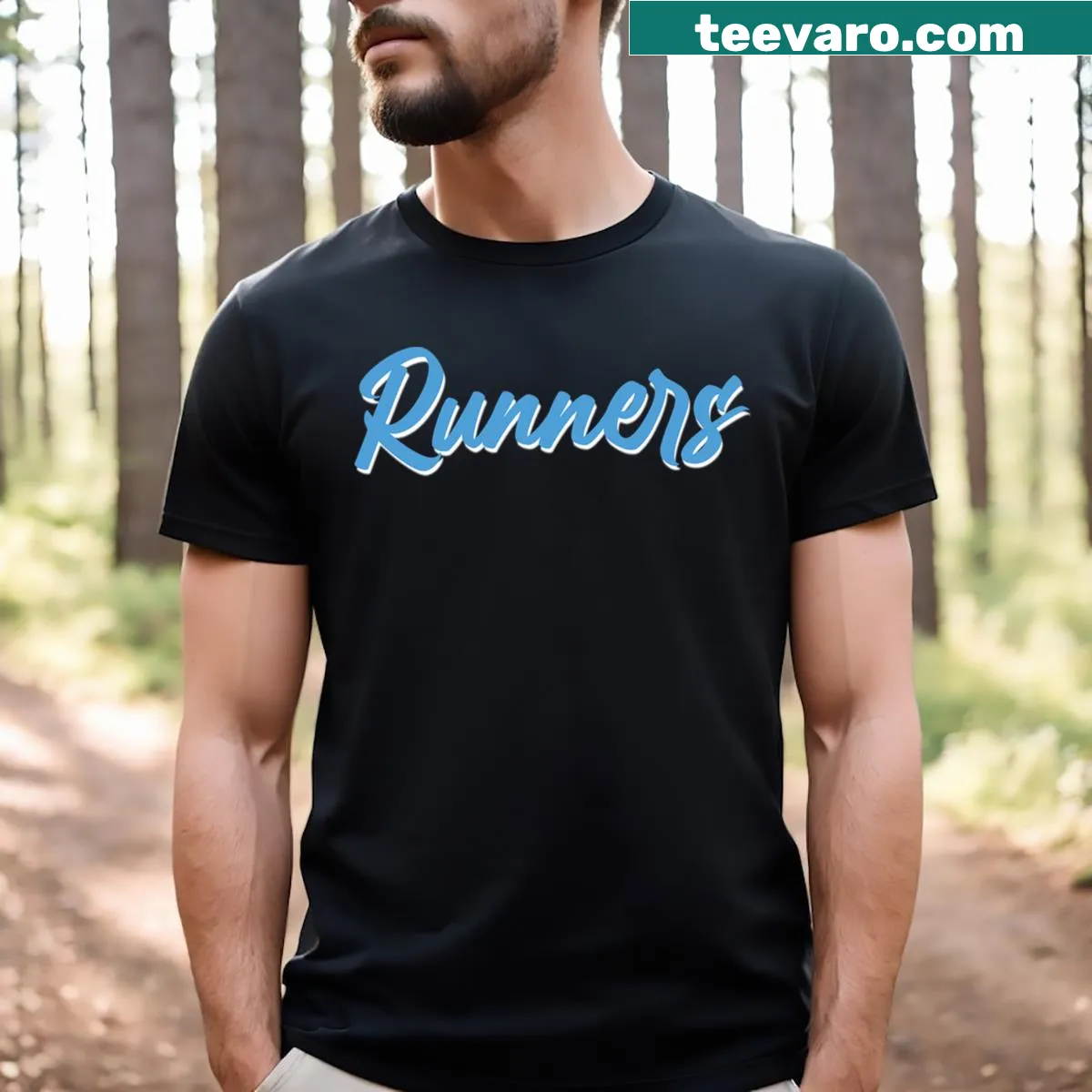 Motivational Runners T-shirt with an inspirational graphic for athletes. — on a men's t-shirt
