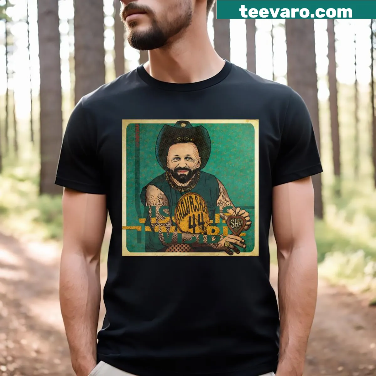 Illustration of a heart with waves on a visualise invisible T-shirt. — on a men's t-shirt