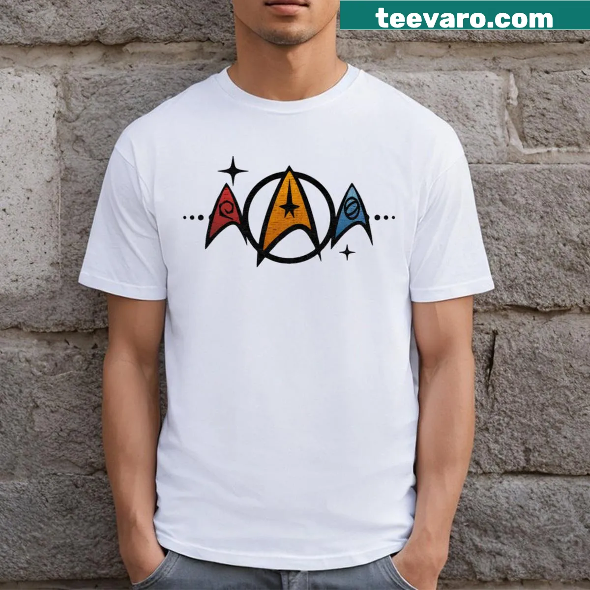 Graphic inspired by Vulcan culture on a t-shirt — on a men's t-shirt