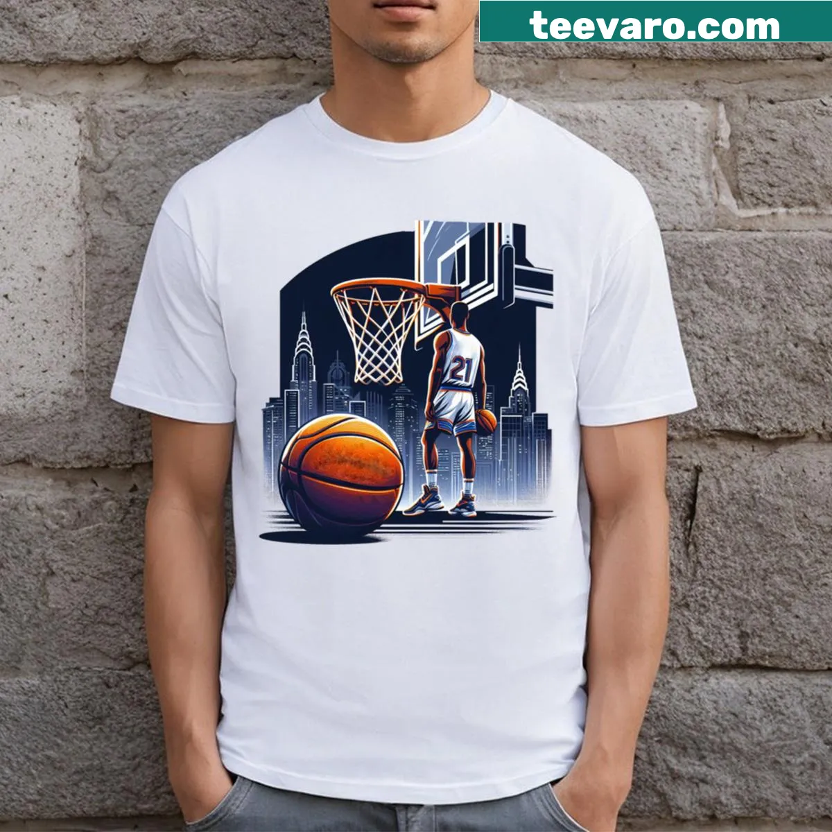 Artistic design featuring hoop art on a T-shirt — on a men's t-shirt