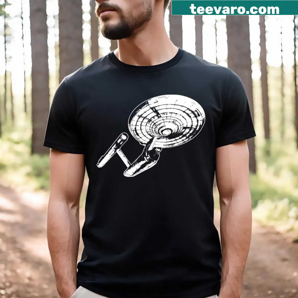 Trekker definition t-shirt with graphic text for Star Trek fans — on a men's t-shirt