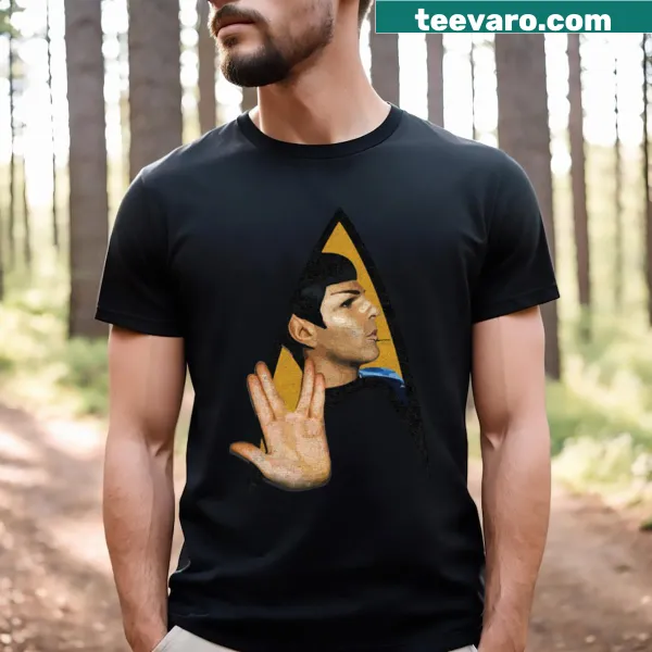 T-shirt featuring the Vulcan salute and star symbol design