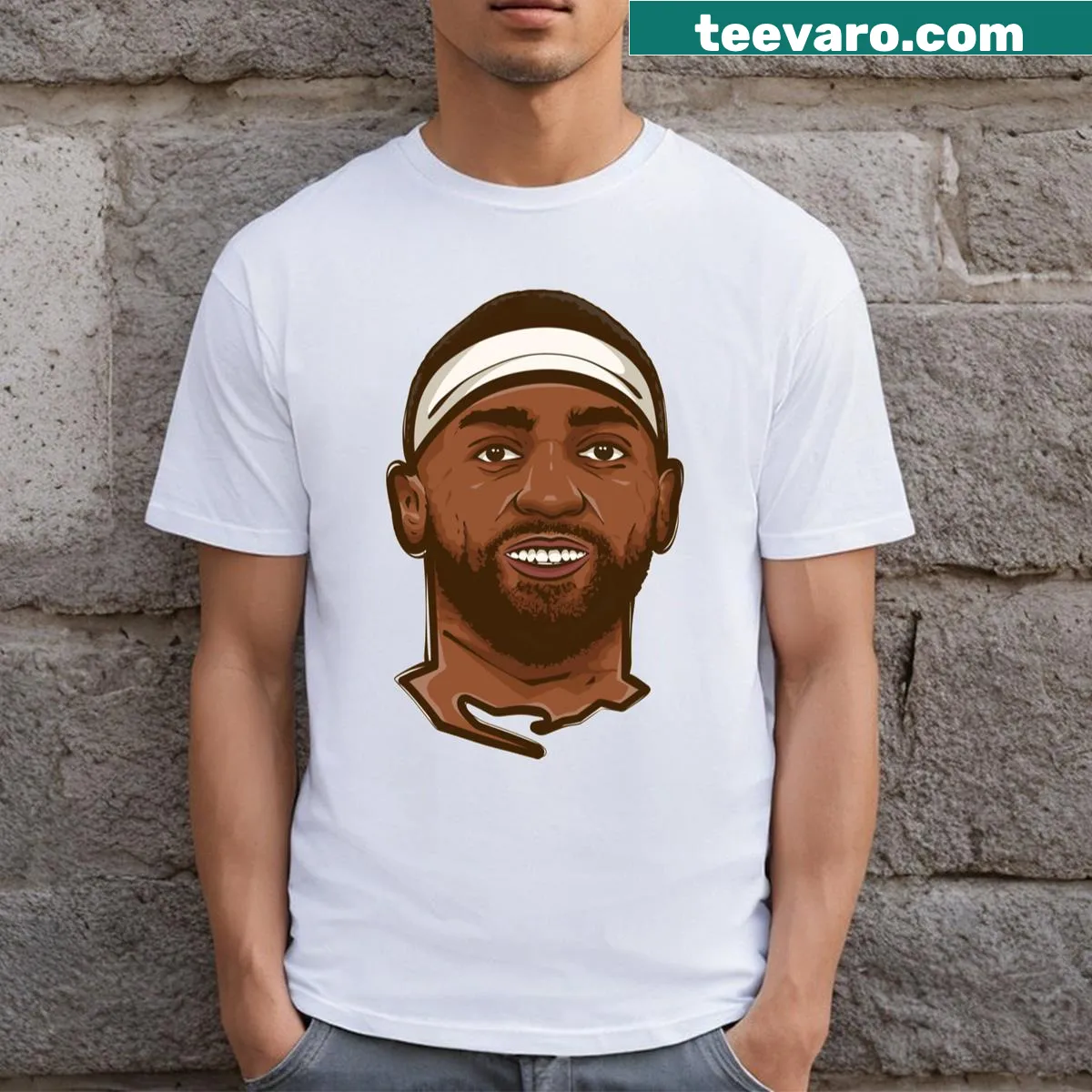 Cartoon representation of Bobby Portis on a t-shirt — on a men's t-shirt